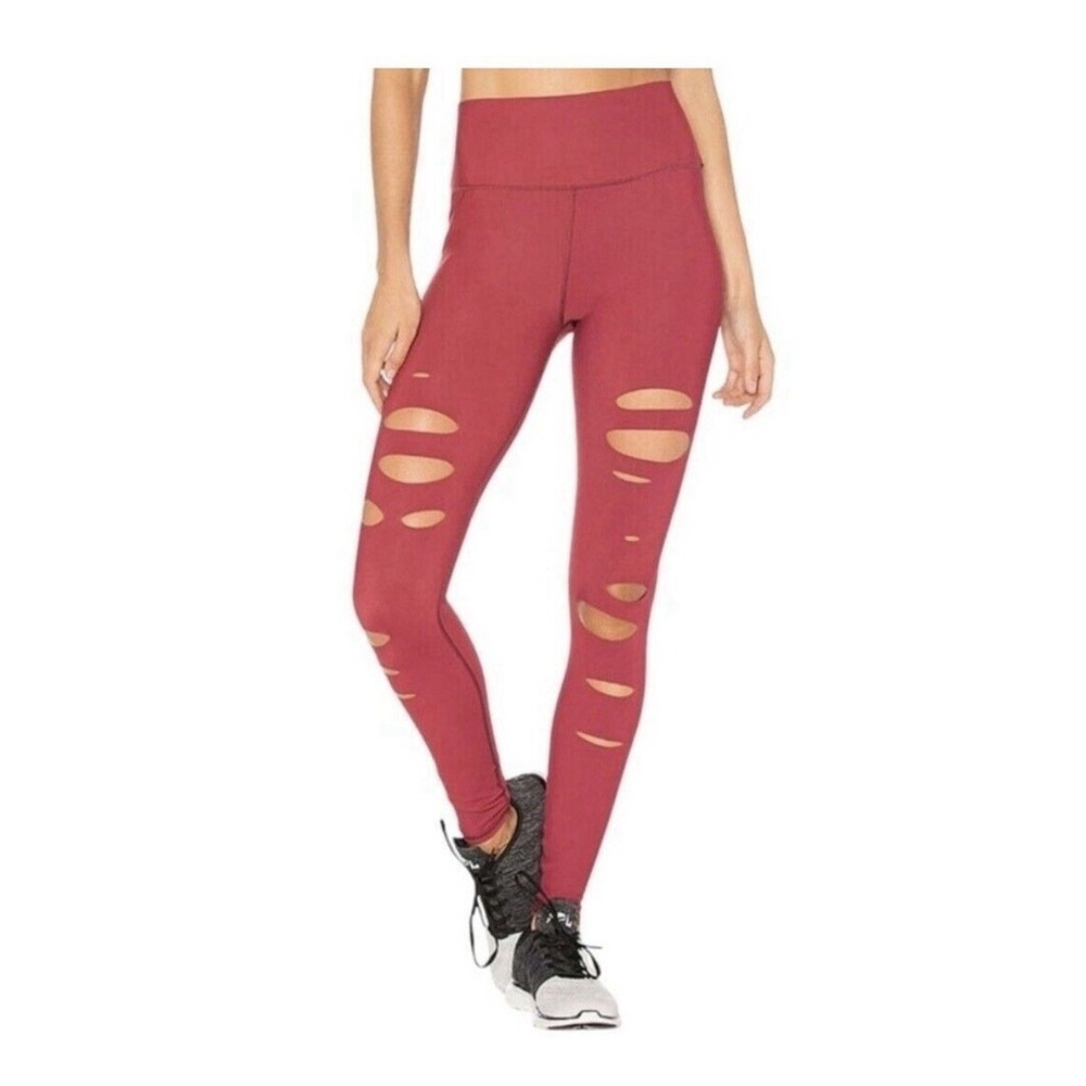 Alo Yoga High-Waist Ripped Leggings -Size Small